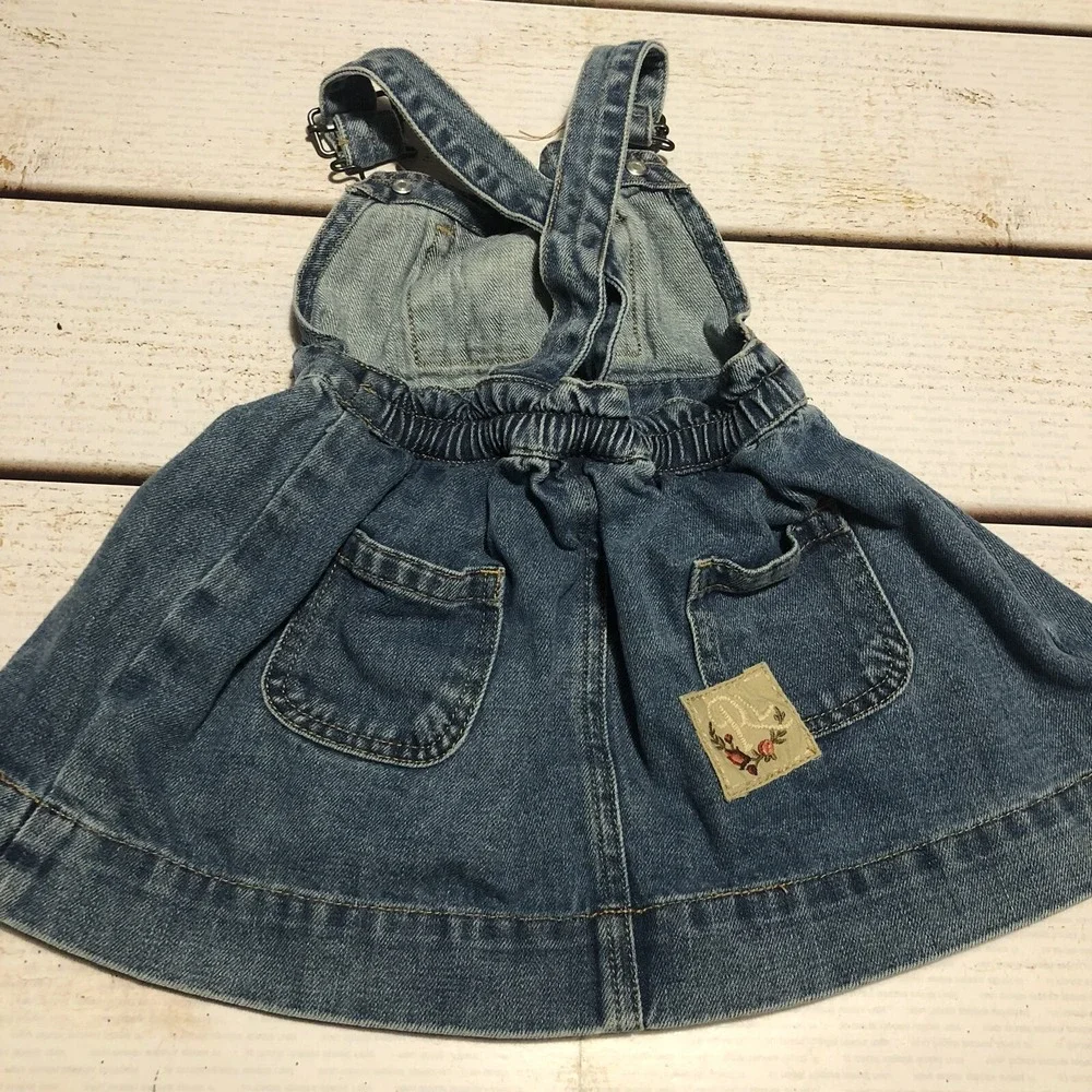 Ralph Lauren Denim Jumper Dress Infant Size 12 Months Embroidered